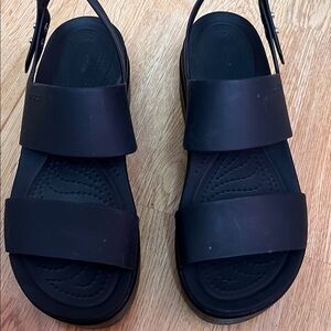 Crocs. Women’s Black Minimalist Slingback Sandals